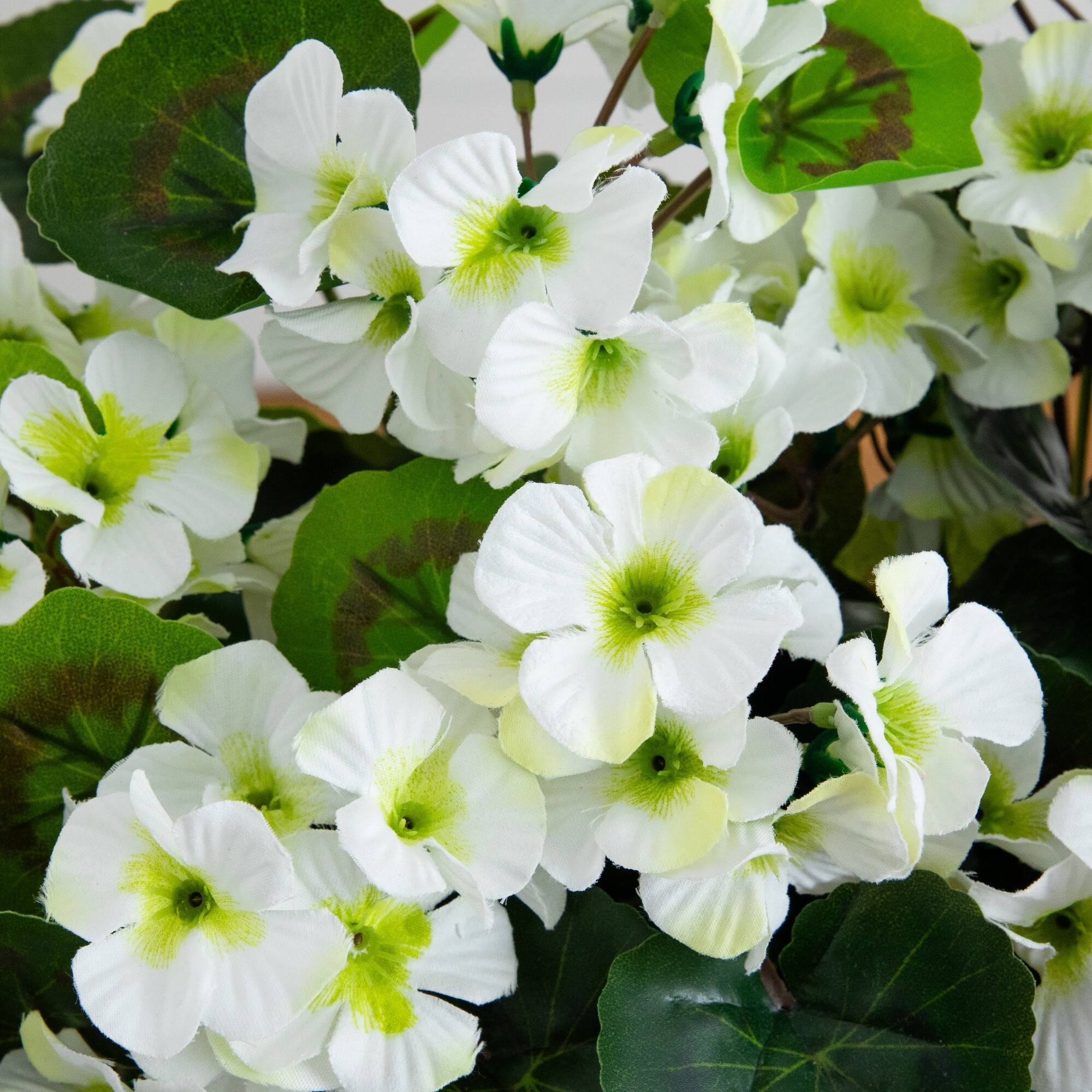 13" UV Resistant Artificial Geranium in Rectangular Planter (Indoor/Outdoor)